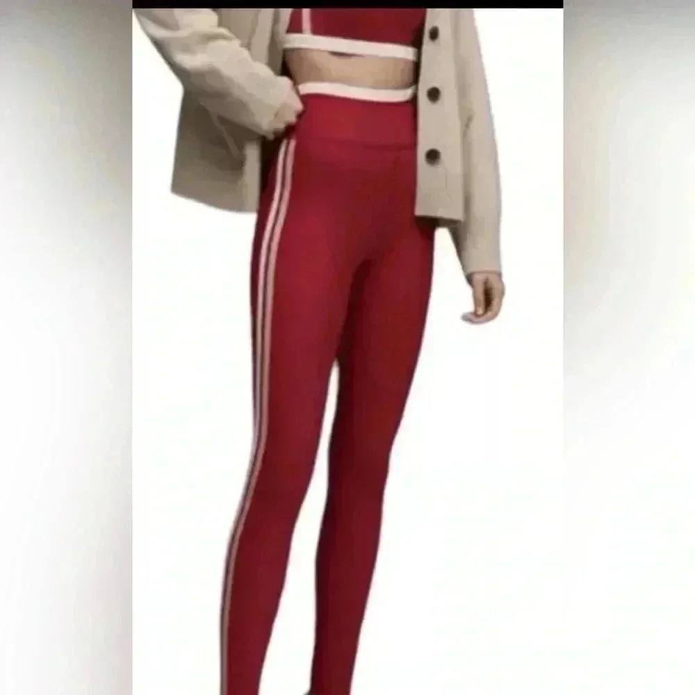 Johnny Was Calme Endurance High Waist Leggings 7/8 red Size M